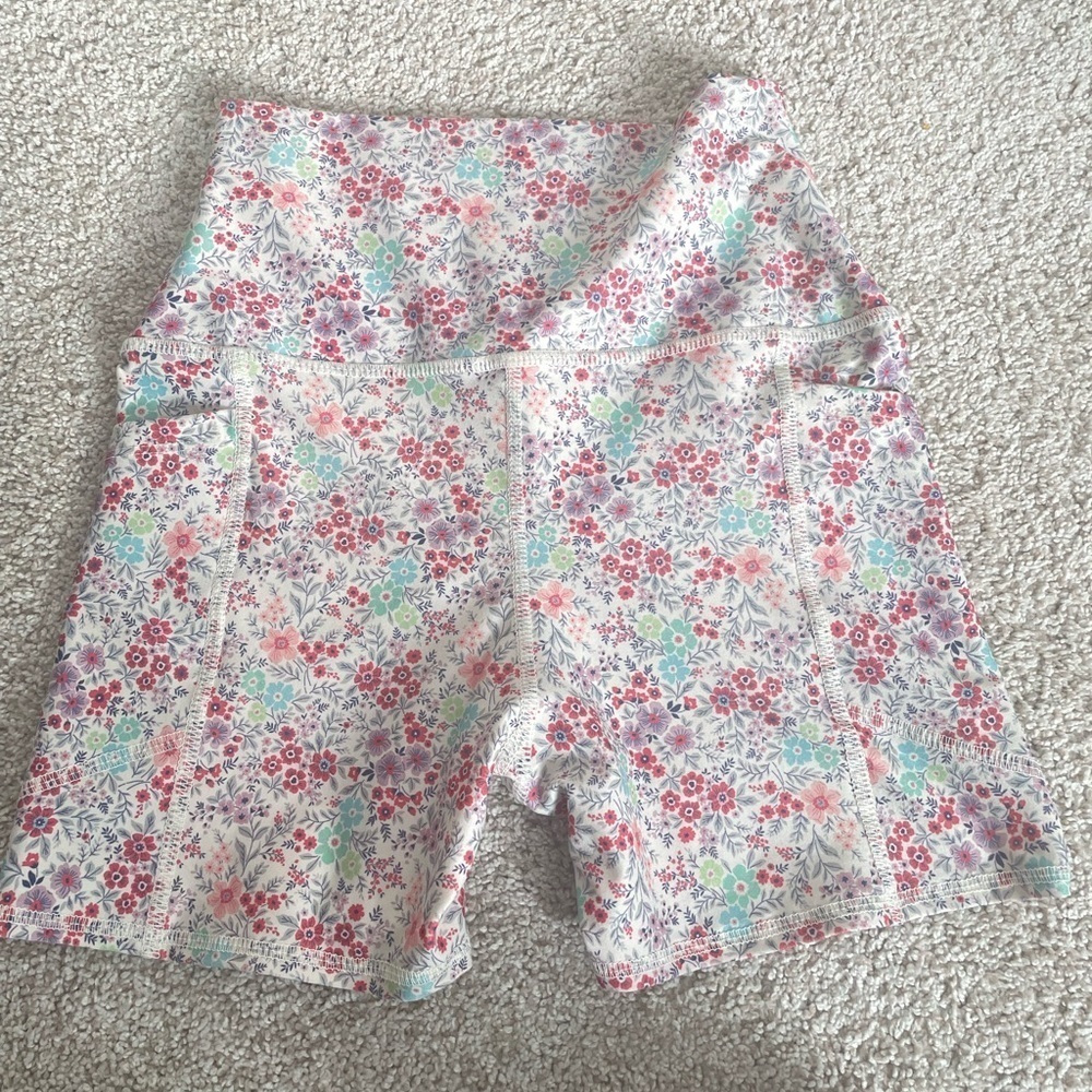 Floral Bike Shorts by Evolution and Creation workout shorts New Without Tags M - Picture 4 of 7